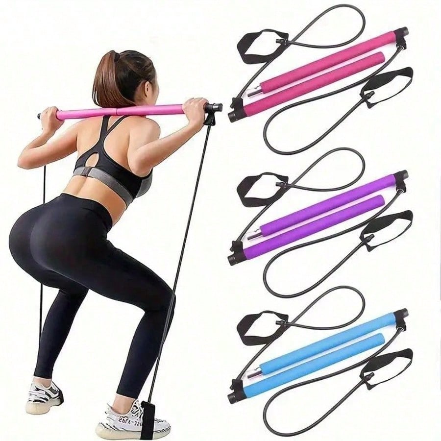 Pilates Bar Kit With Resistance Bands - Kit de barra para pilates con