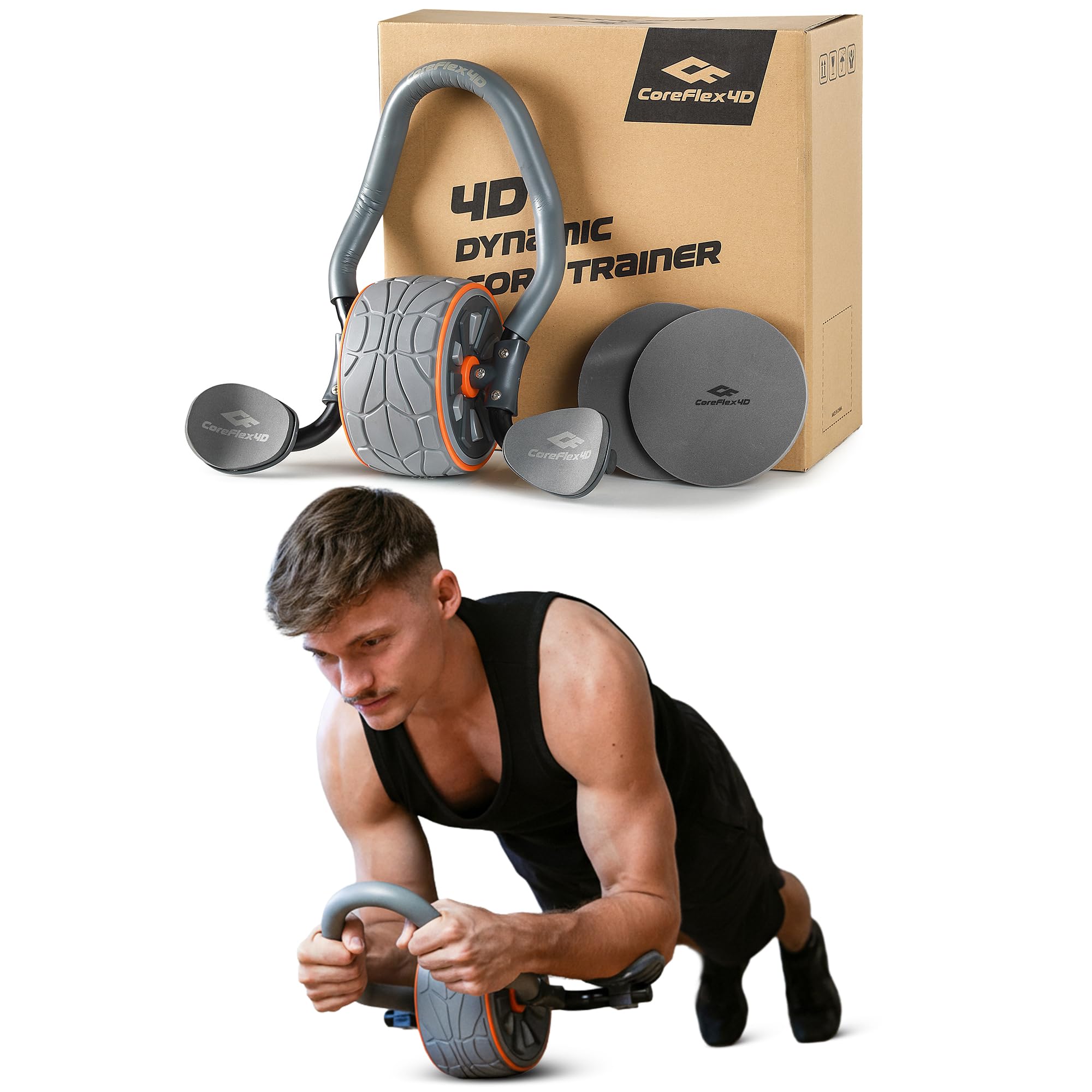 Ab Roller Wheel With Elbow Support - Rueda Abdominal CoreFlex4D con Soporte para