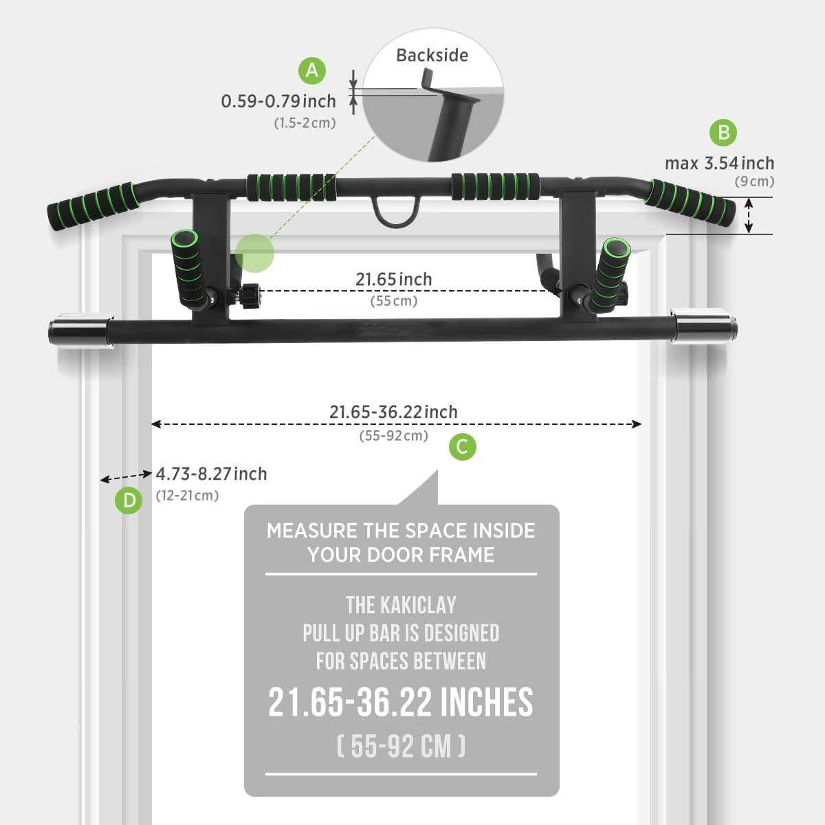 Door Pull Up Bar No Screw - Barra de dominadas Wellshow Sport para