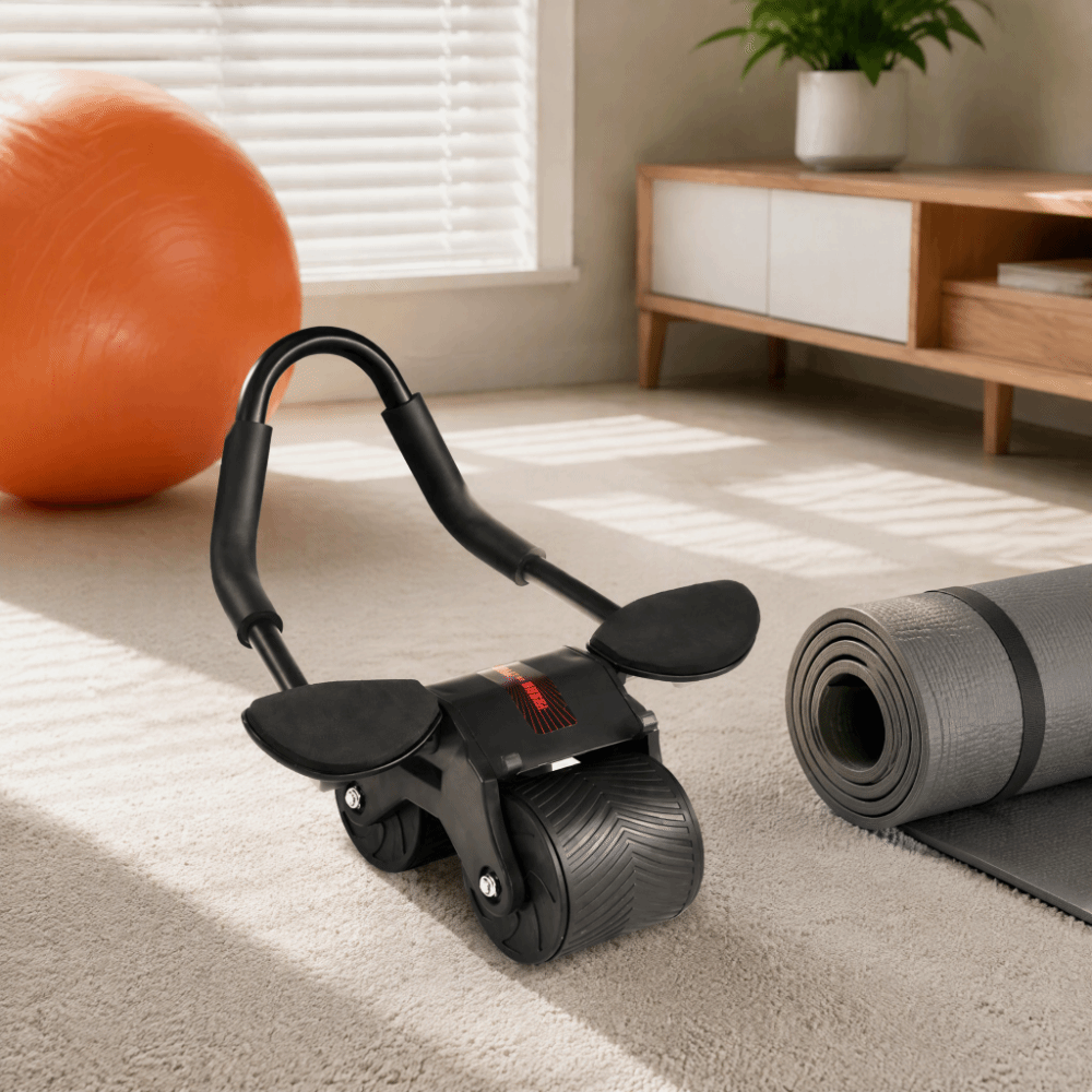 Ab Roller Wheel With Elbow Support - Rodillo abdominal con rebote automático, soporte