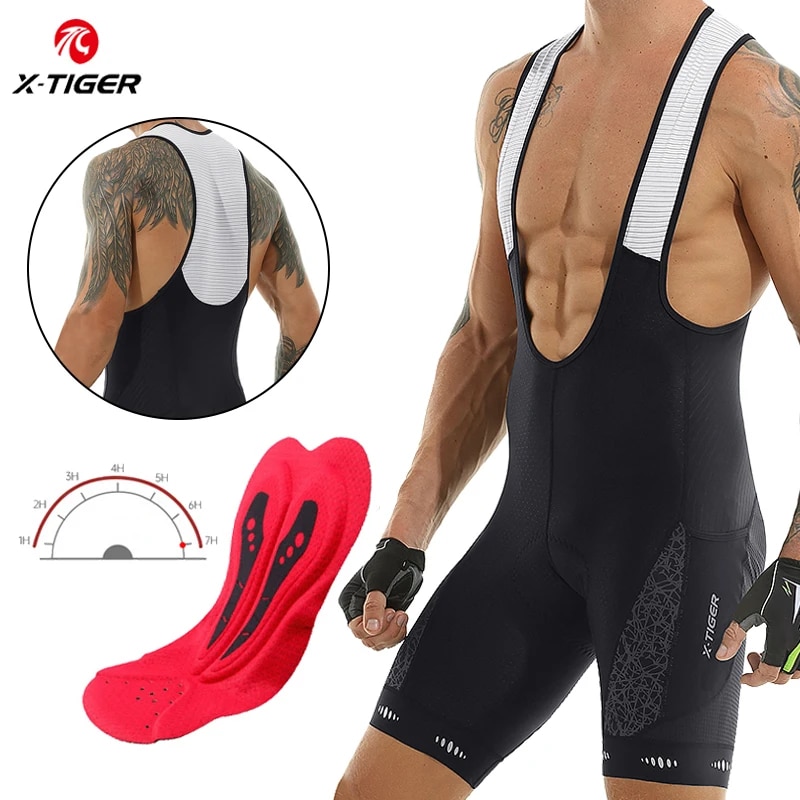 Padded Cycling Shorts 5D Gel - Pantalones cortos con pechera para ciclismo,