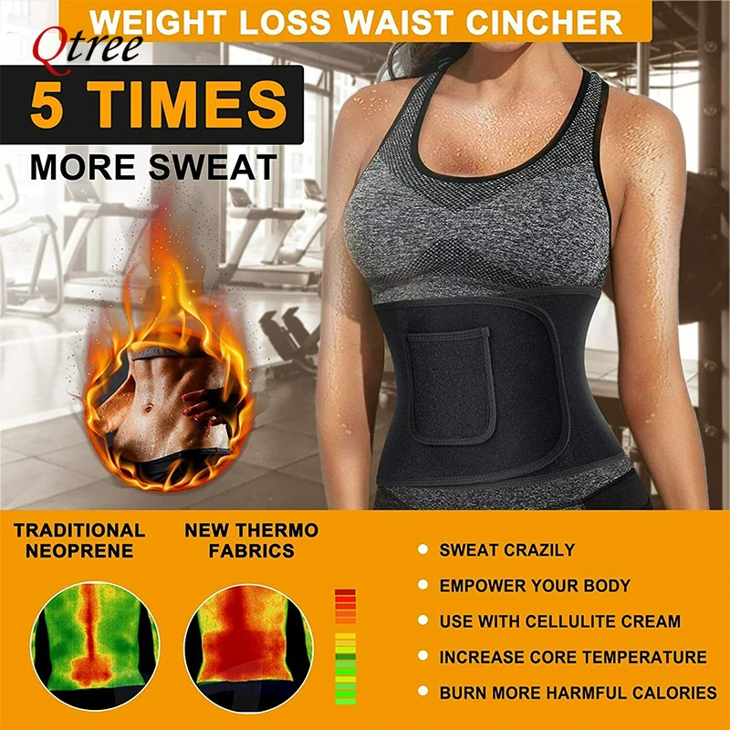 Qtree cintura Cincher cuerpo S - Sweat Waist Trainer Belt Neoprene reseña y precio