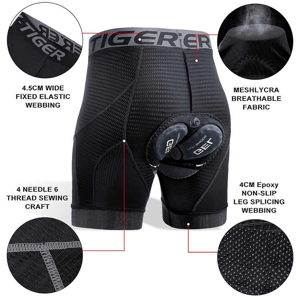 X-TIGER Ropa interior de cicli - Padded Cycling Shorts 5D Gel reseña y precio