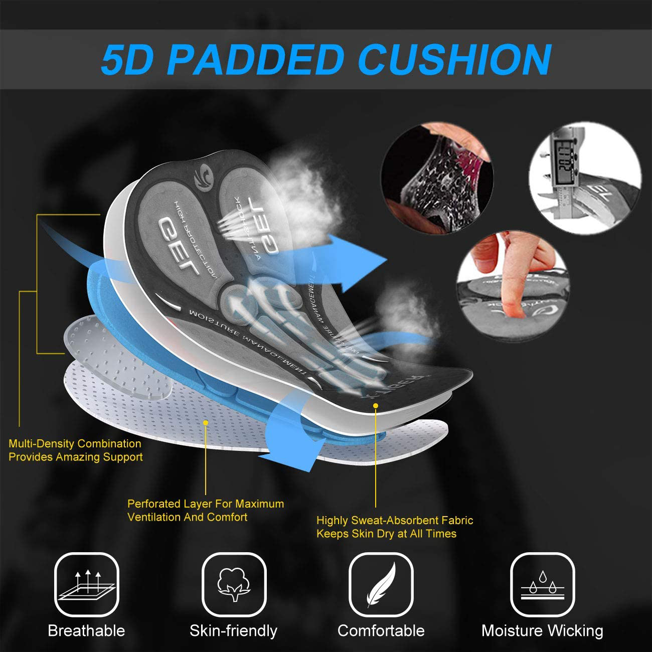 X-TIGER Ropa interior de cicli - Padded Cycling Shorts 5D Gel reseña y precio