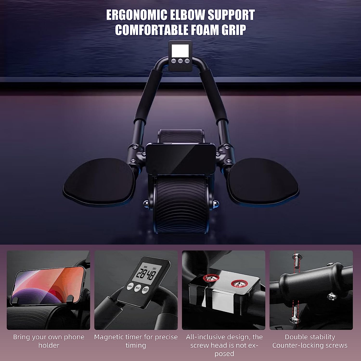 Soporte para codo, rueda Abdom - Ab Roller Wheel With Elbow Support reseña y precio