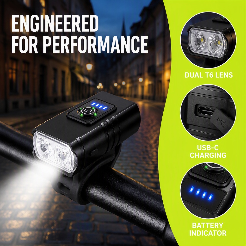 Luz de bicicleta recargable po - Rechargeable Bicycle Headlight 1000 Lumen reseña y precio