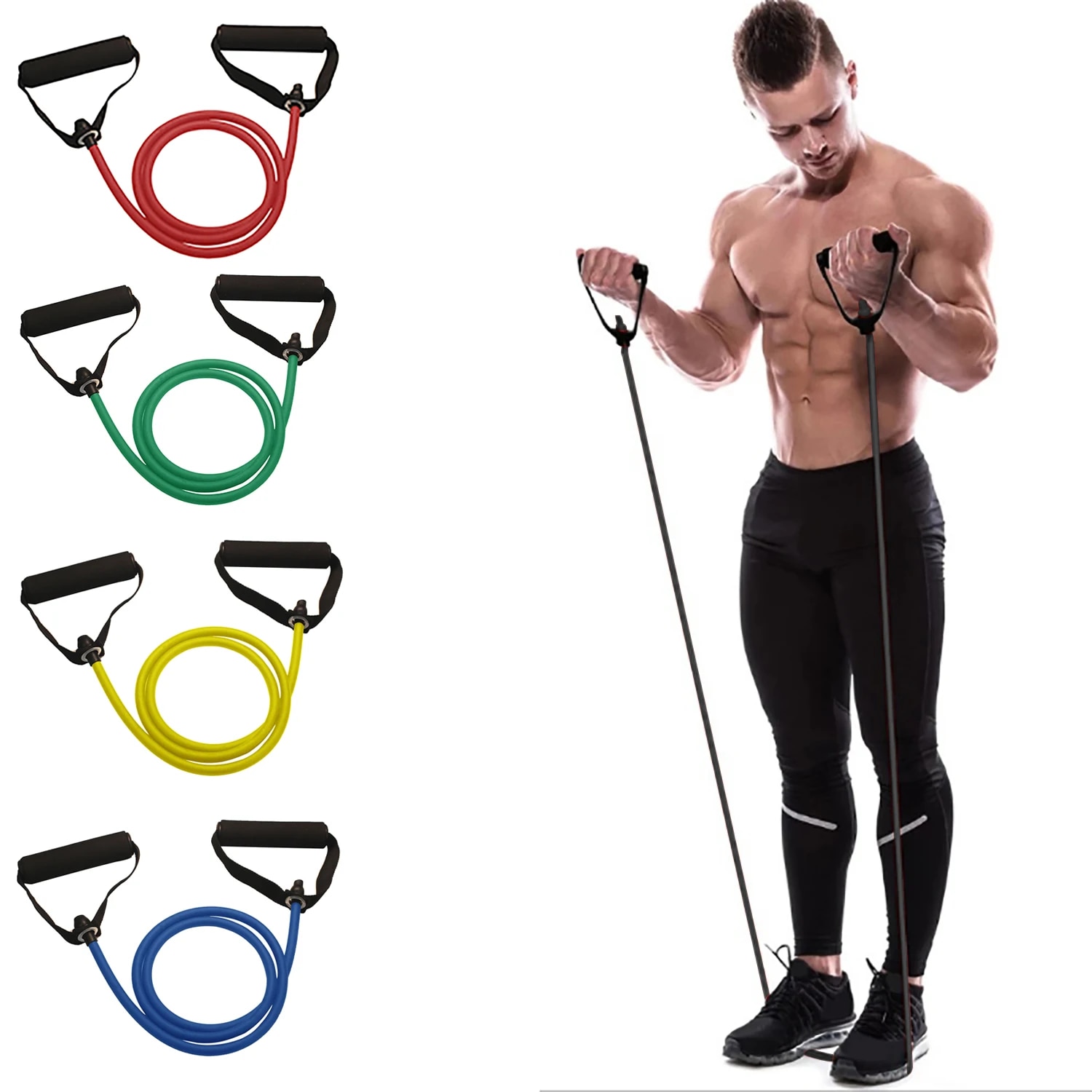 Bandas de Resistencia para Eje - Resistance Bands Set With Handles reseña y precio