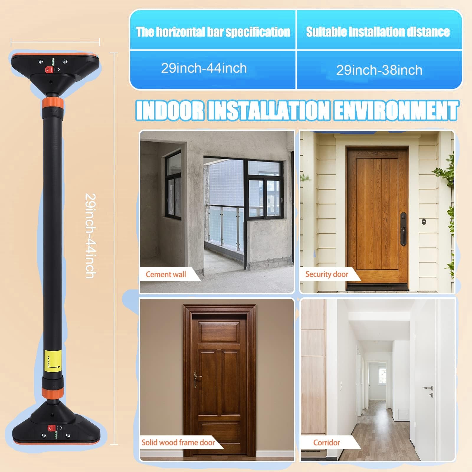 Barra de dominadas ajustable p - Door Pull Up Bar No Screw reseña y precio