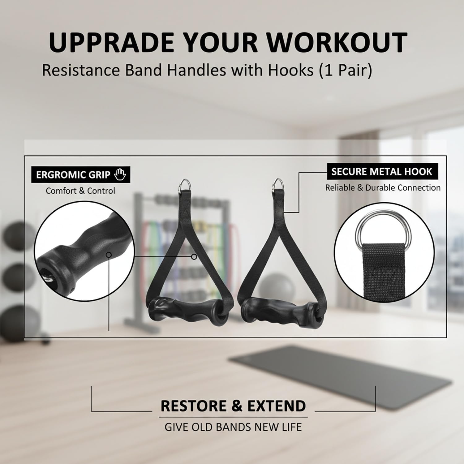 1 Par de Agarraderas Ergonómic - Resistance Bands Set With Handles reseña y precio
