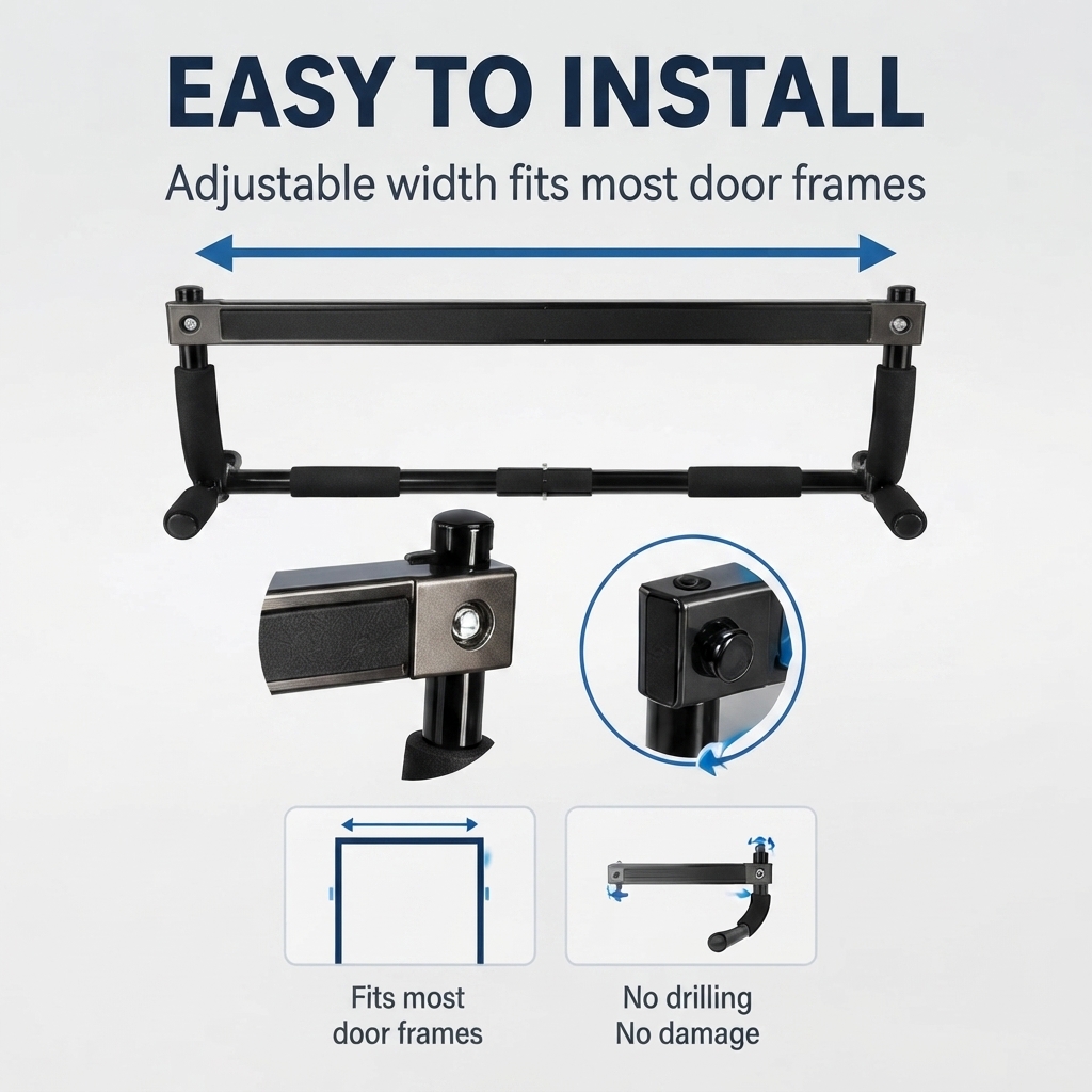 Barra de dominadas multifuncio - Door Pull Up Bar No Screw reseña y precio