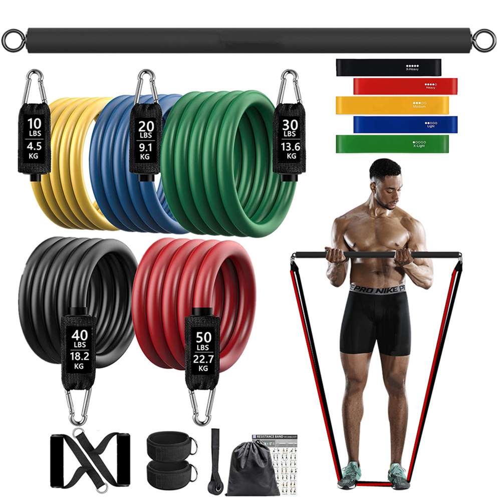Banda elástica de resistencia  - Pilates Bar Kit With Resistance Bands reseña y precio
